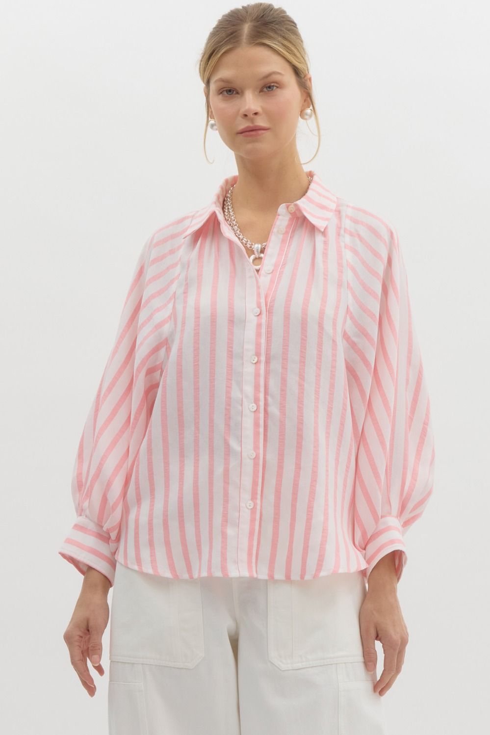 Preppy & Pink Stripe Blouse