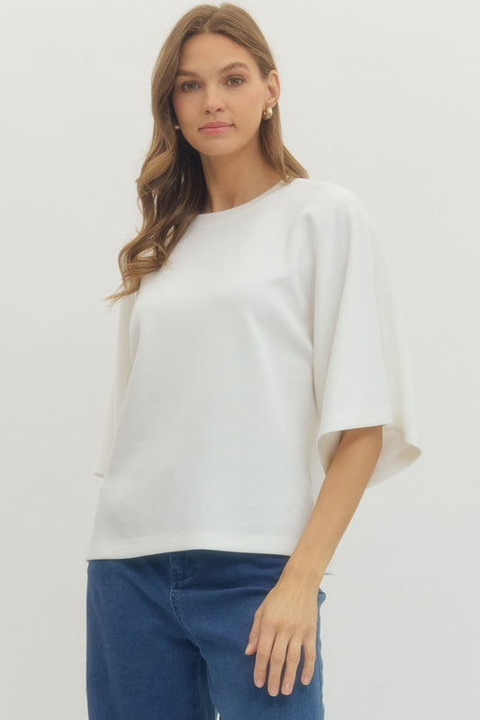 Clean Cut White Dolman Tee