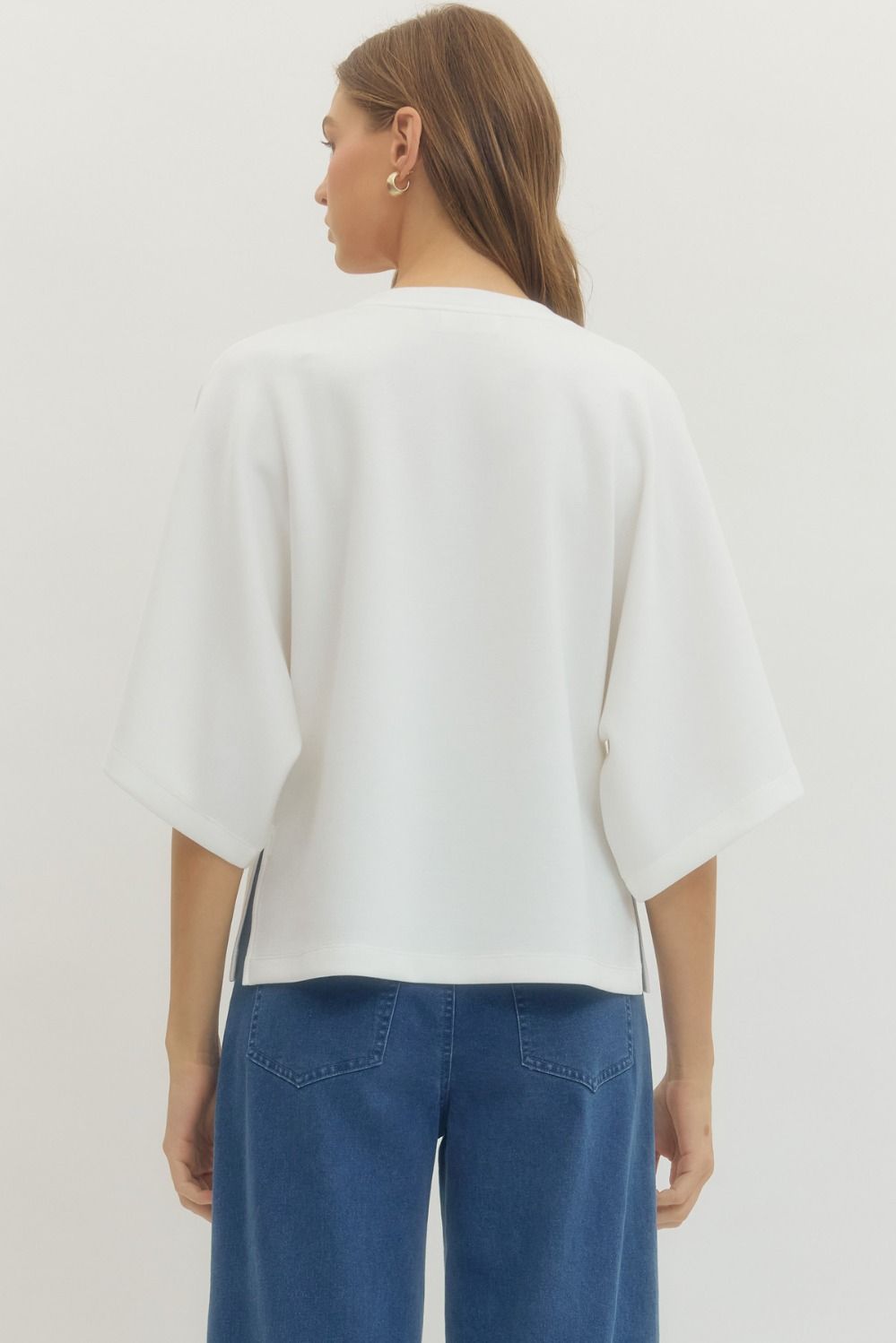 Clean Cut White Dolman Tee