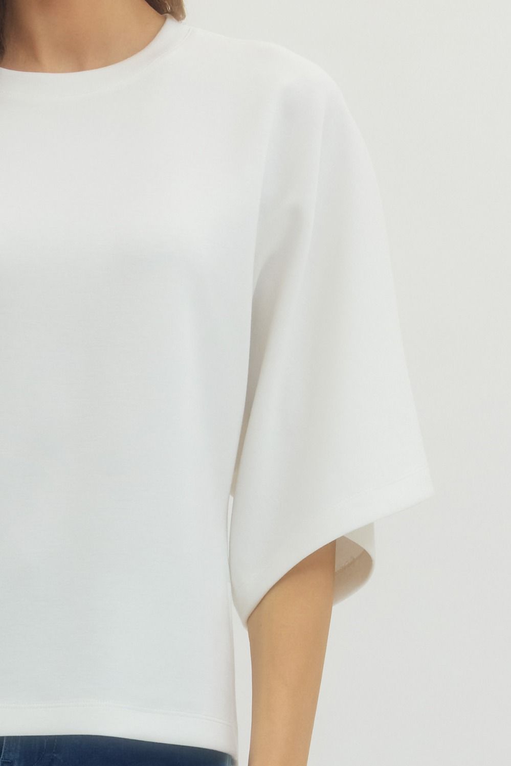 Clean Cut White Dolman Tee