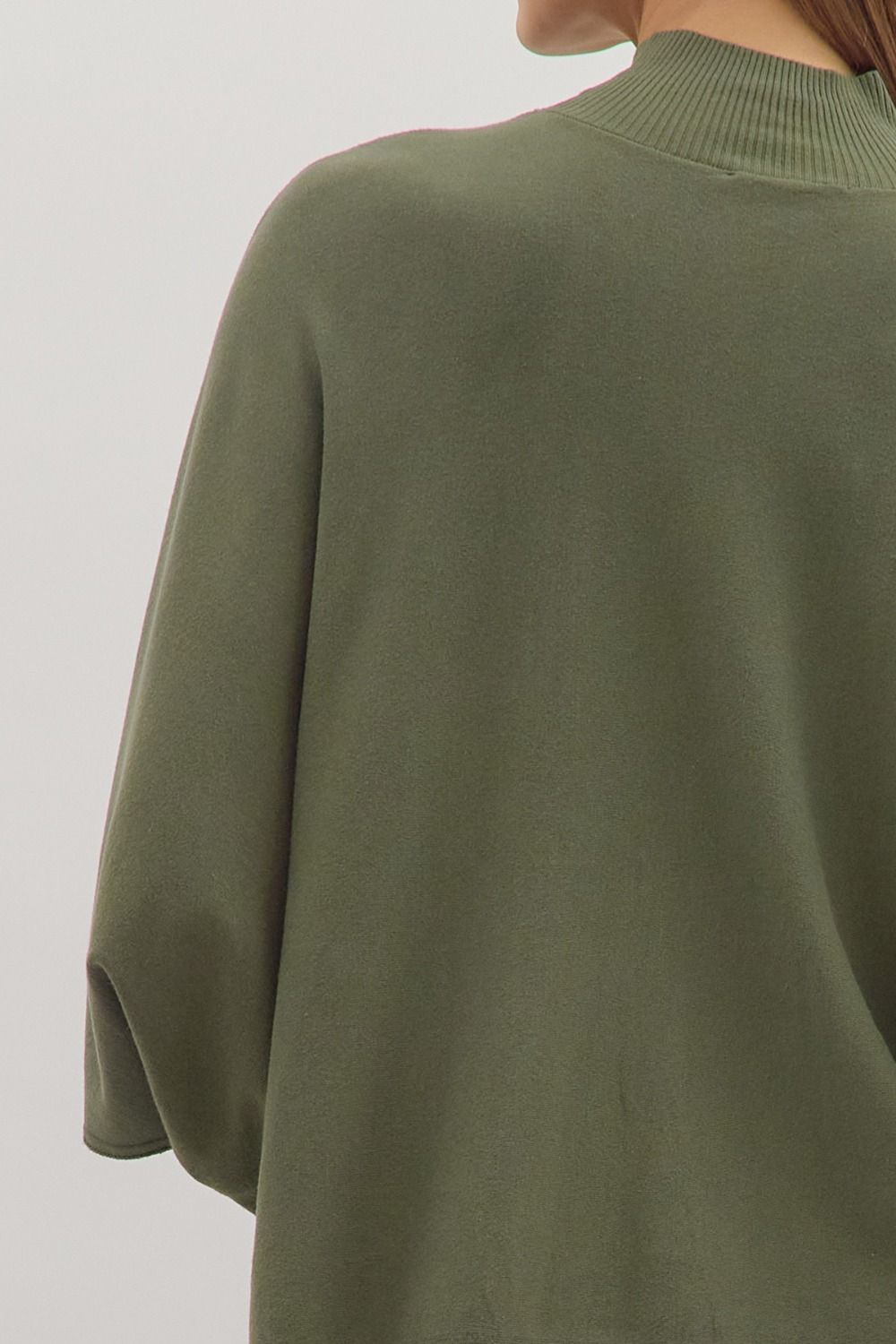 Olive Draped Knit Top