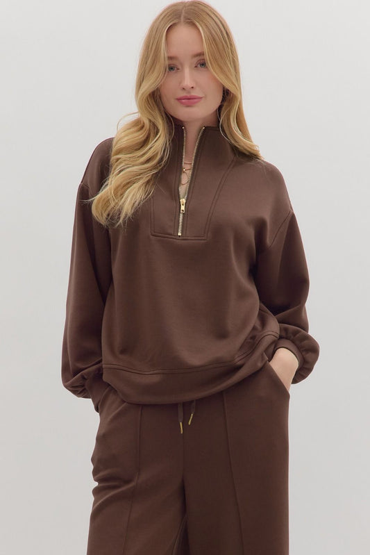 Espresso Scuba 1/2 Zip Pullover