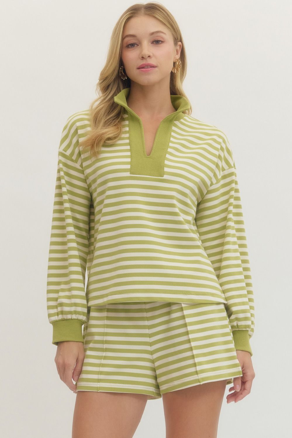 Matcha Stripe Lounge Pullover