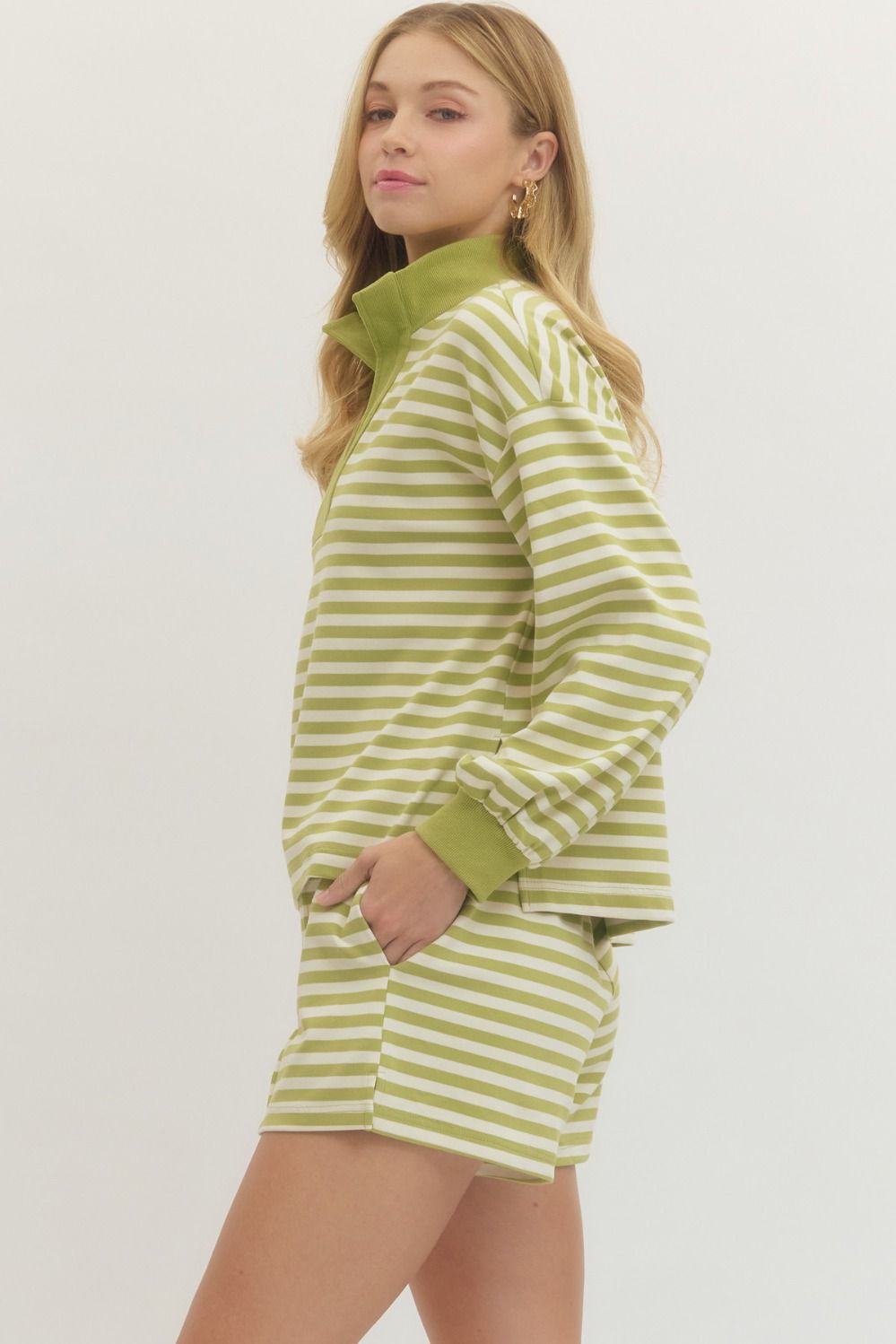 Matcha Stripe Lounge Pullover