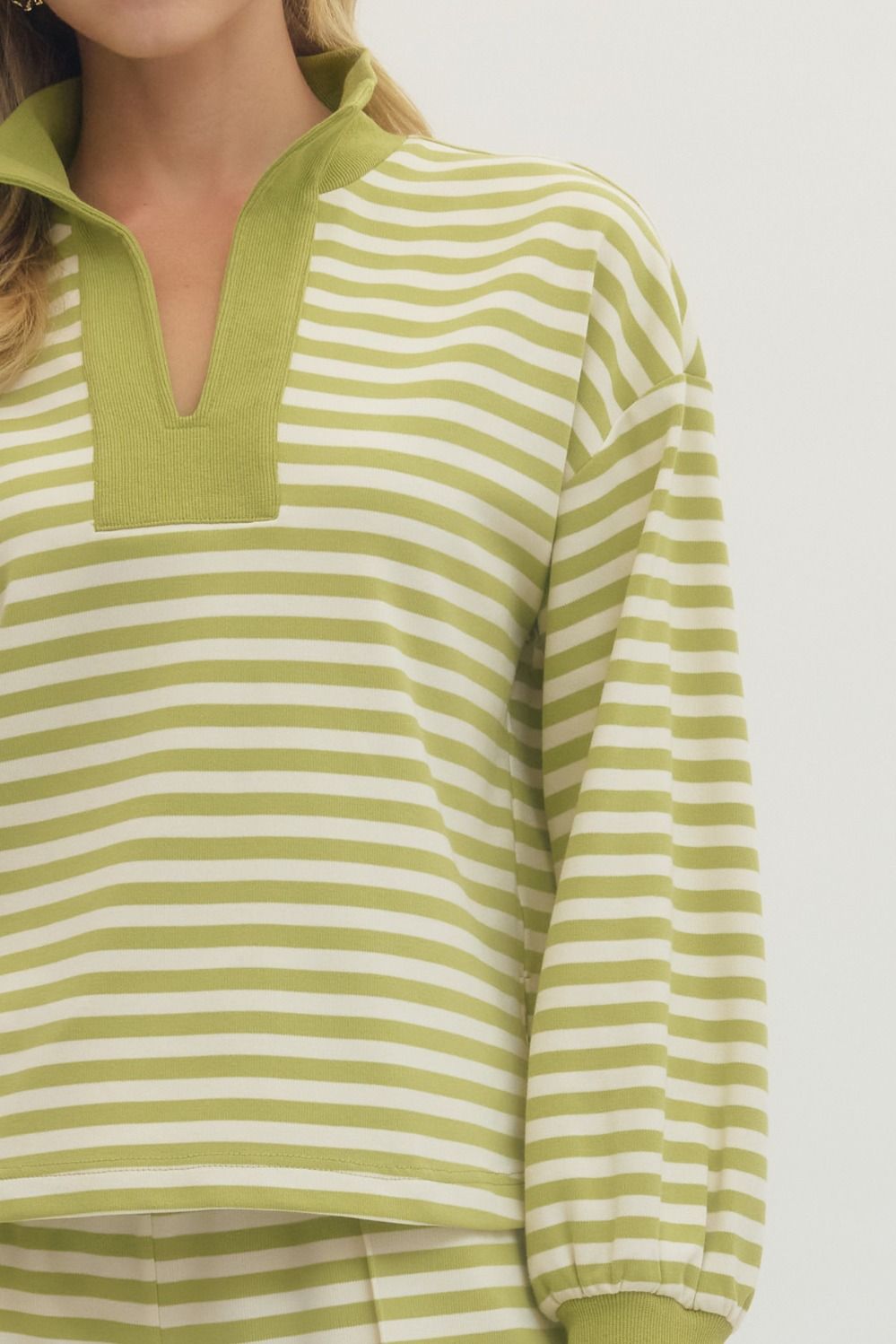 Matcha Stripe Lounge Pullover