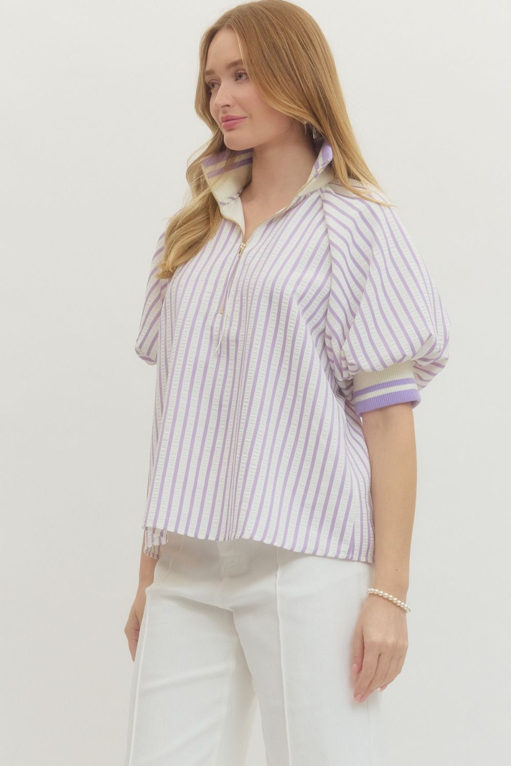 Lavender Latte Stripe Top