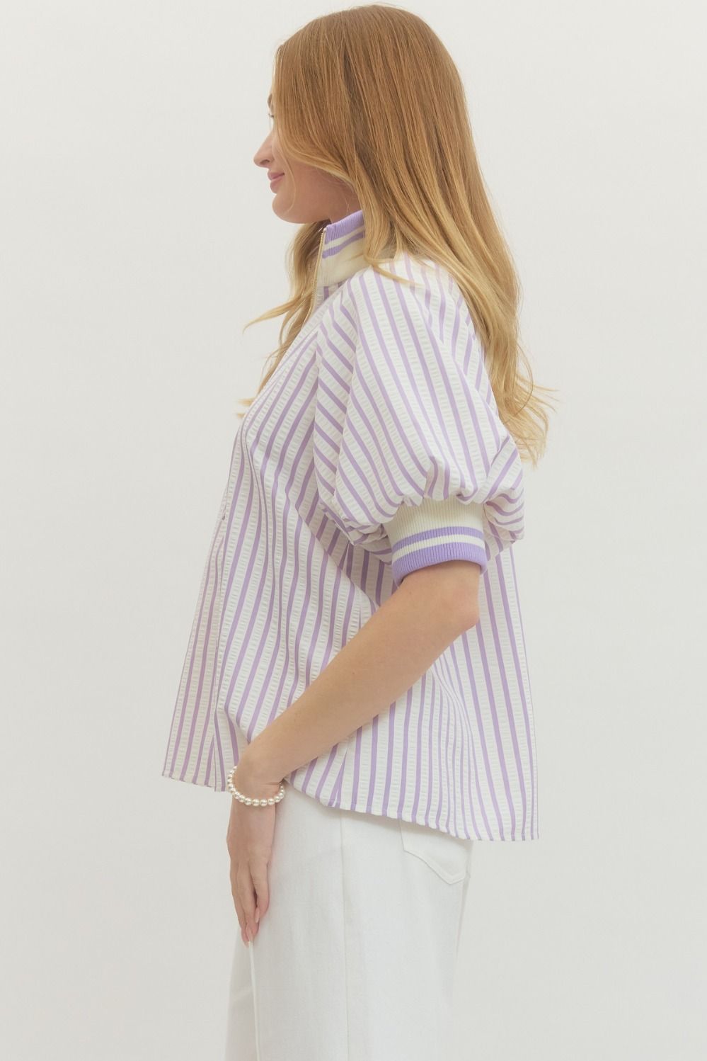 Lavender Latte Stripe Top