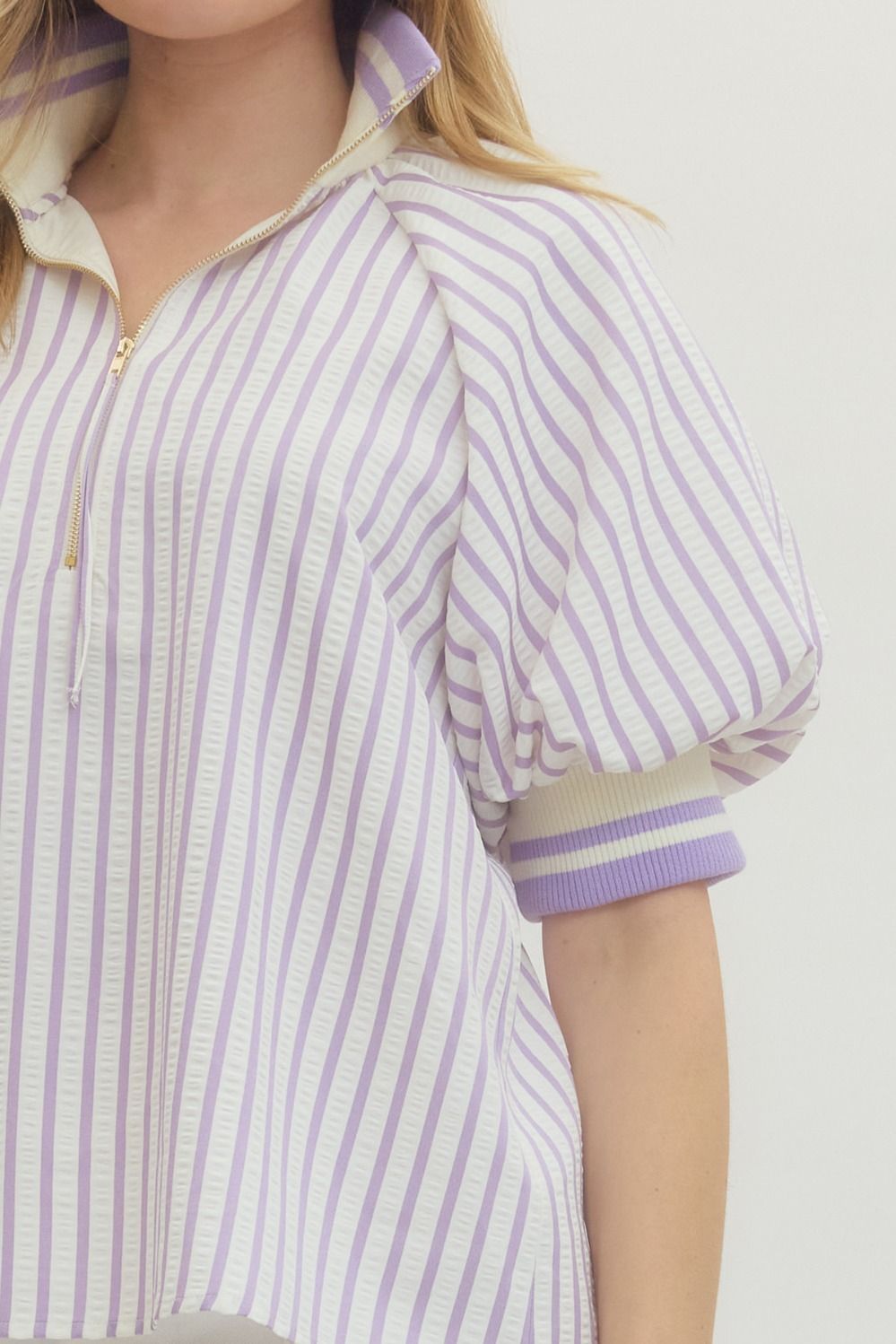 Lavender Latte Stripe Top