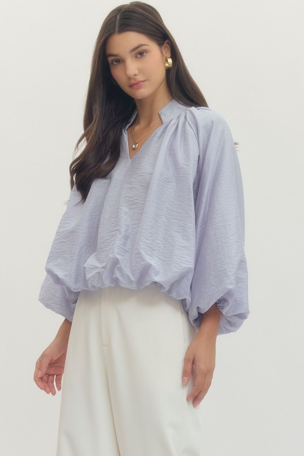 Breathless Blue Bubble Blouse