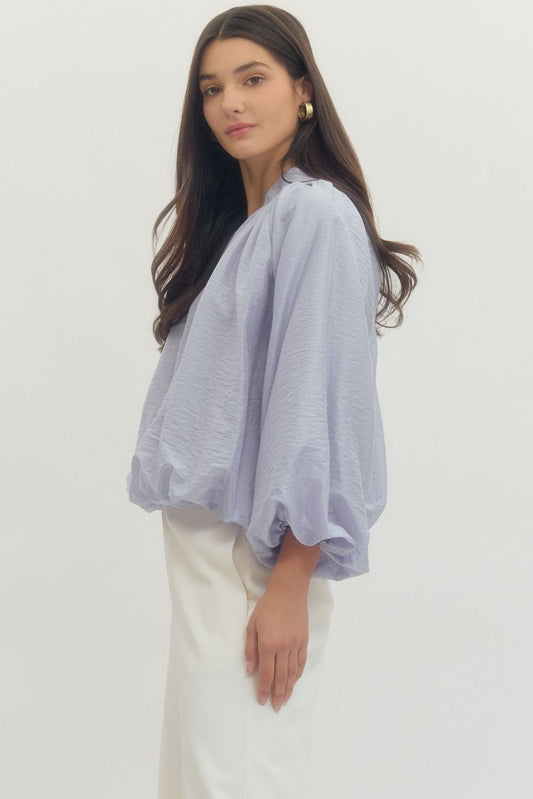 Breathless Blue Bubble Blouse