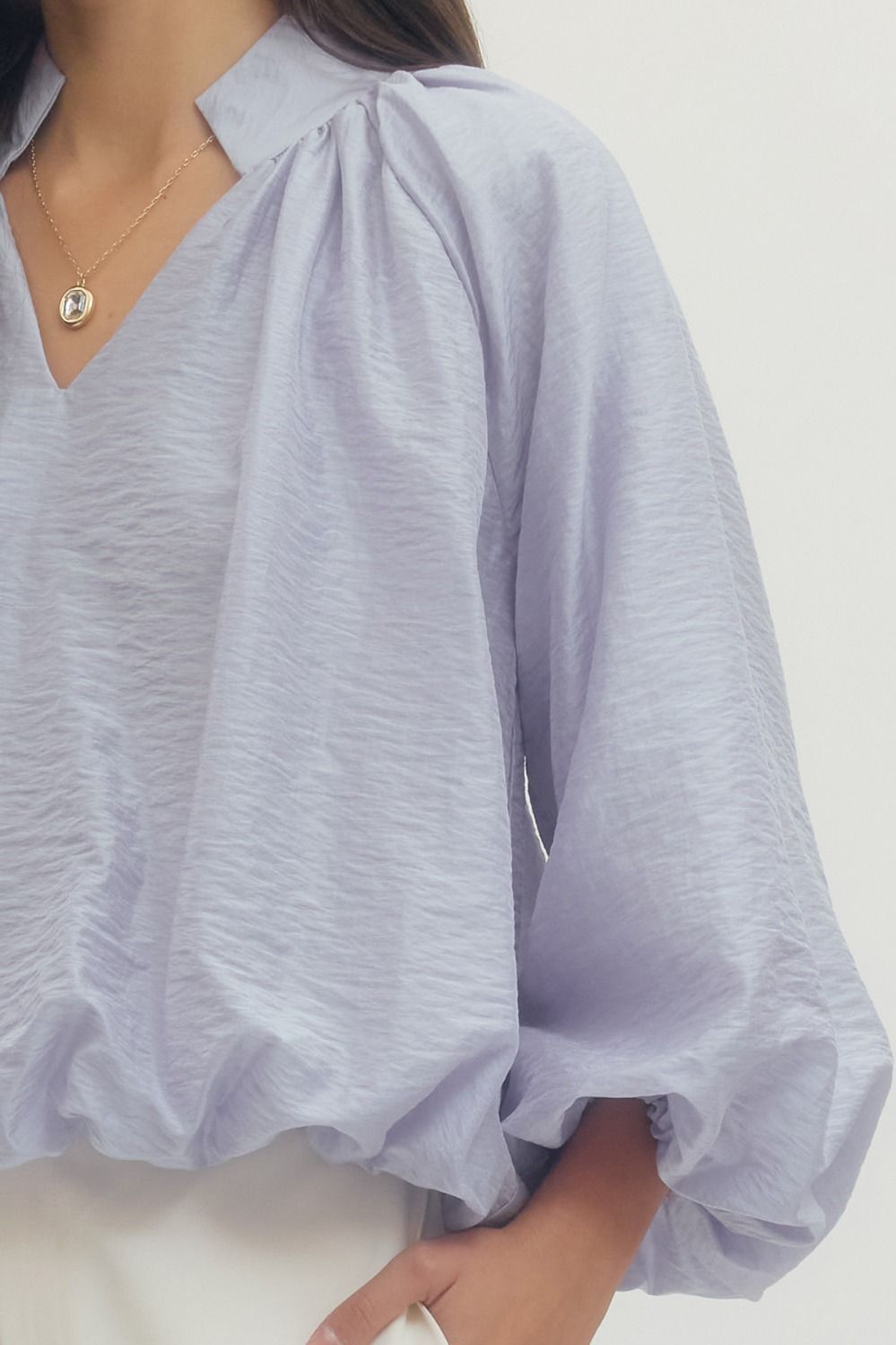 Breathless Blue Bubble Blouse
