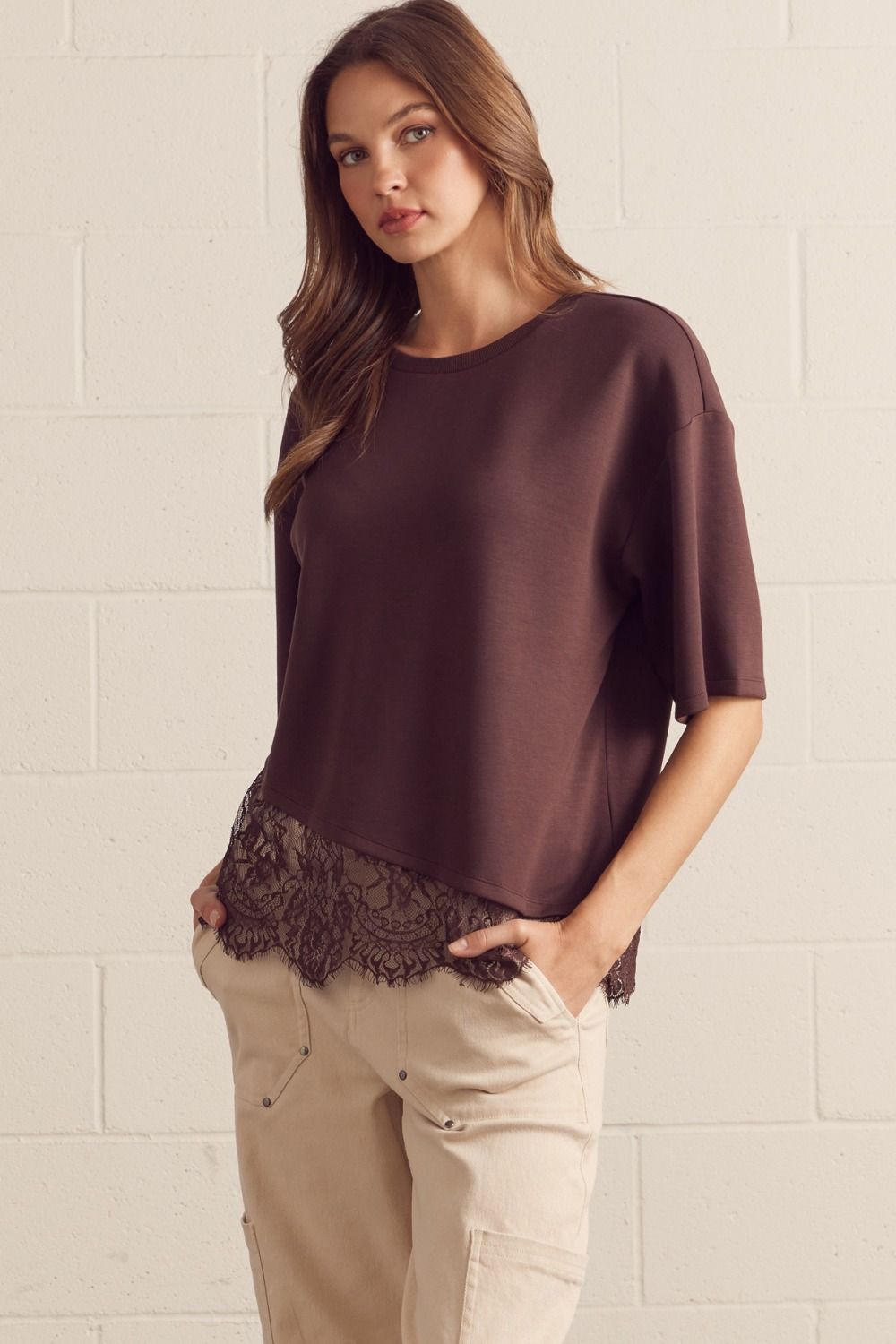 Espresso Lace Tee
