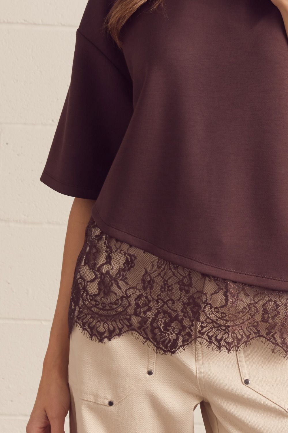 Espresso Lace Tee