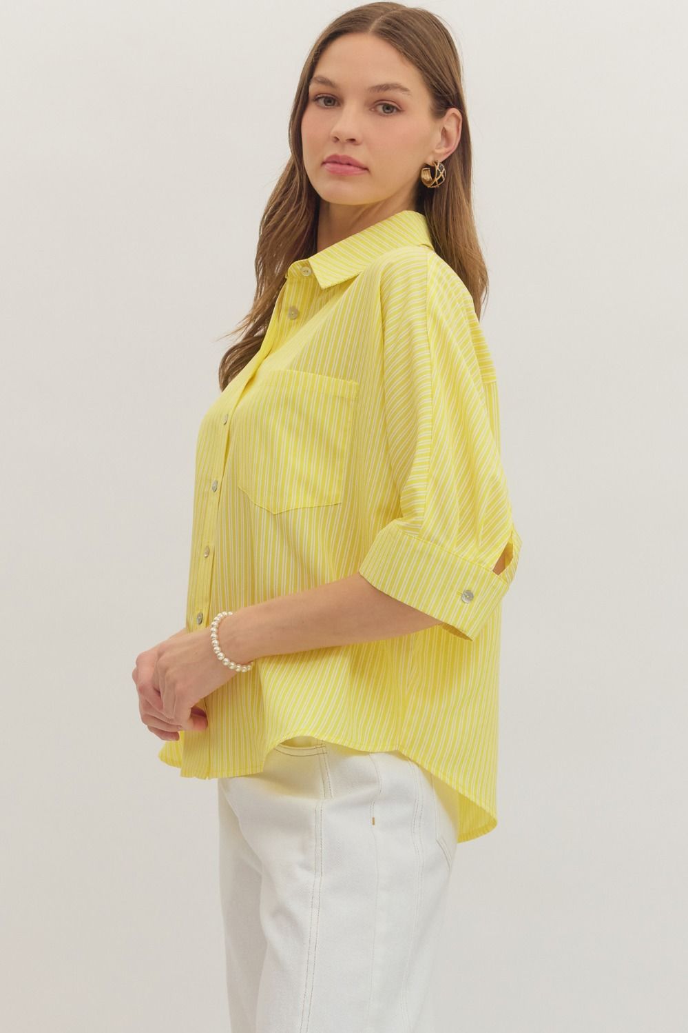 Lemon Breeze Pinstripe Top