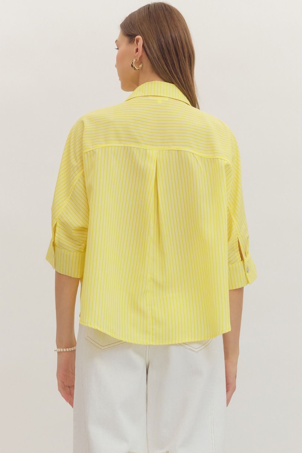 Lemon Breeze Pinstripe Top