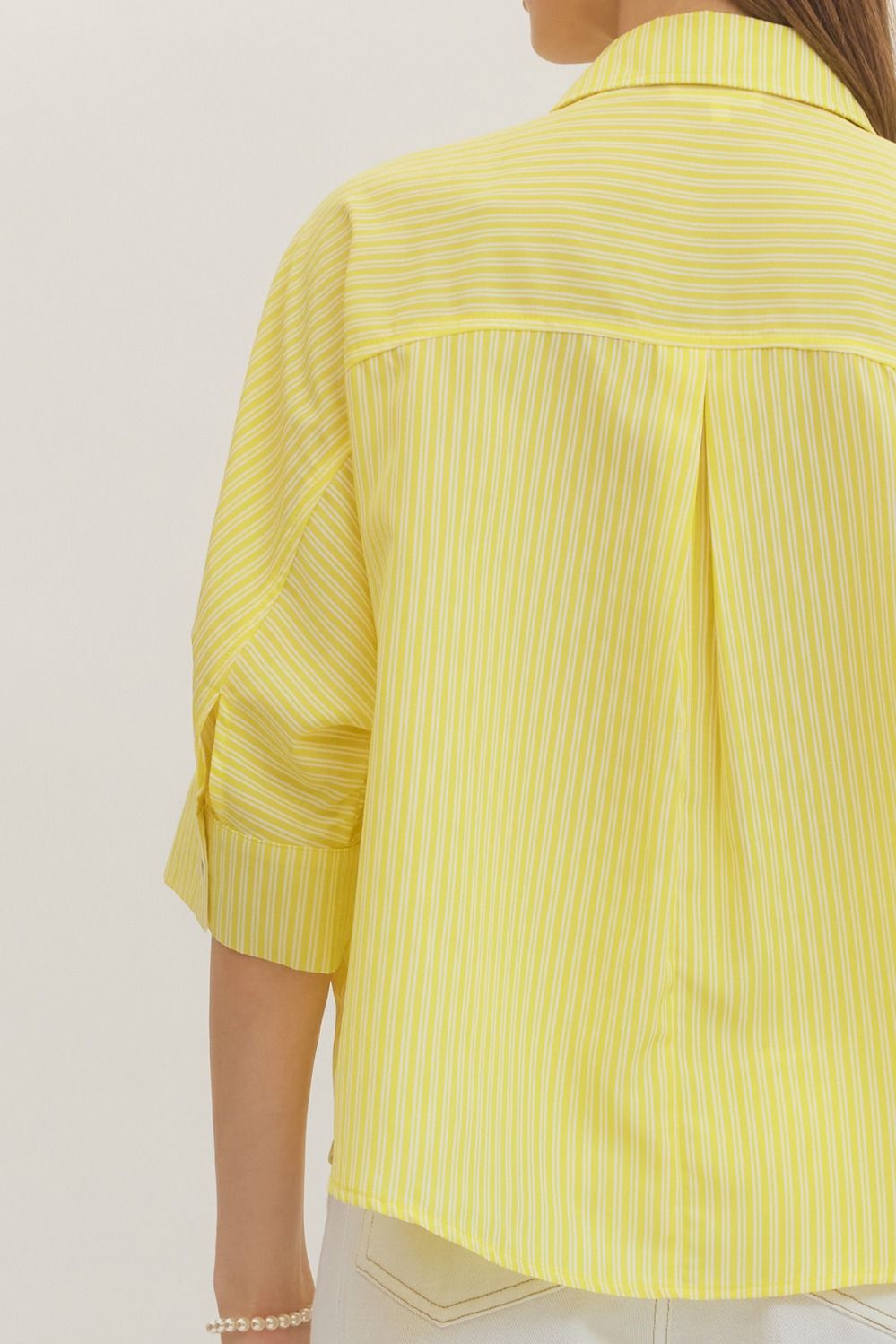 Lemon Breeze Pinstripe Top