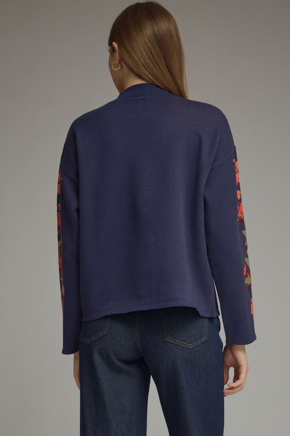 Navy Bloom Knit Sweater