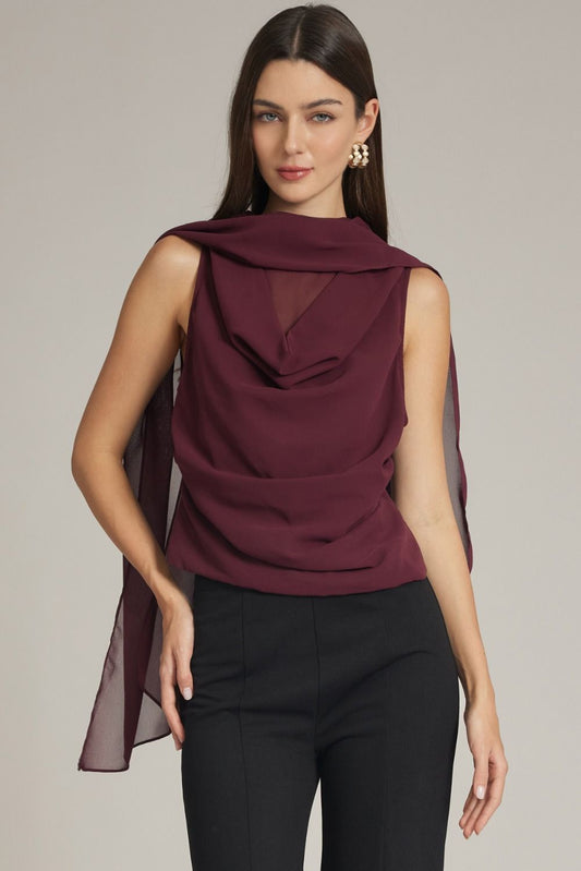 Bordeaux Scarf Blouse