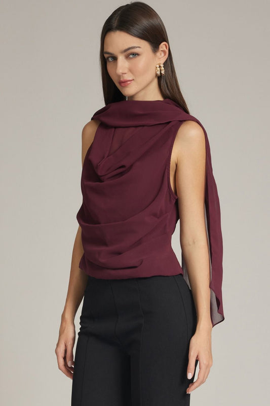 Bordeaux Scarf Blouse