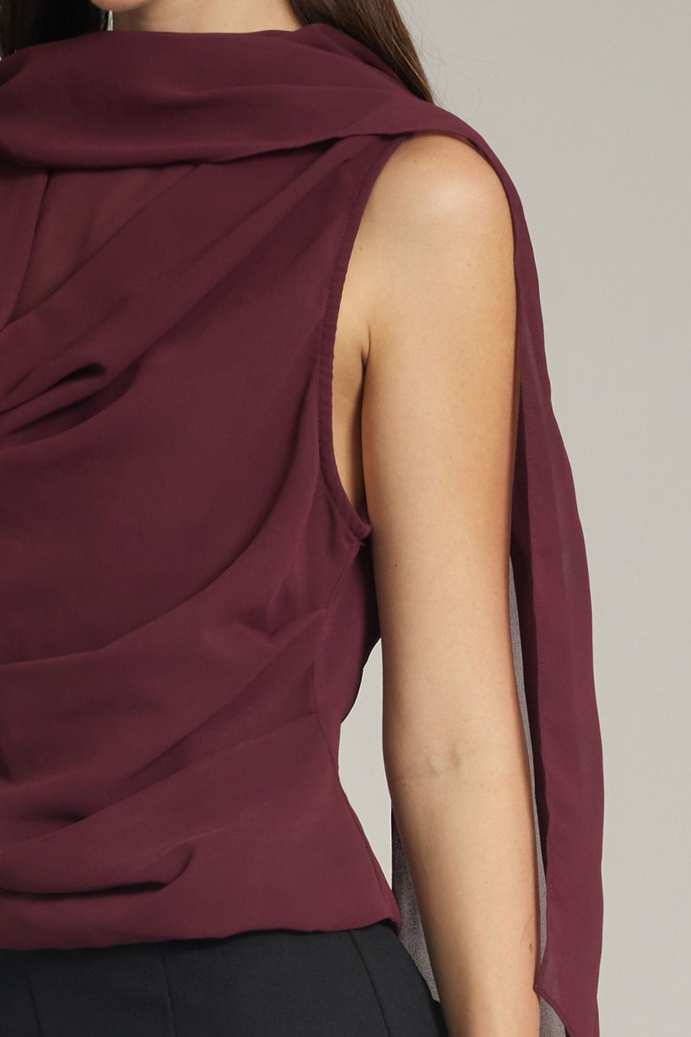 Bordeaux Scarf Blouse