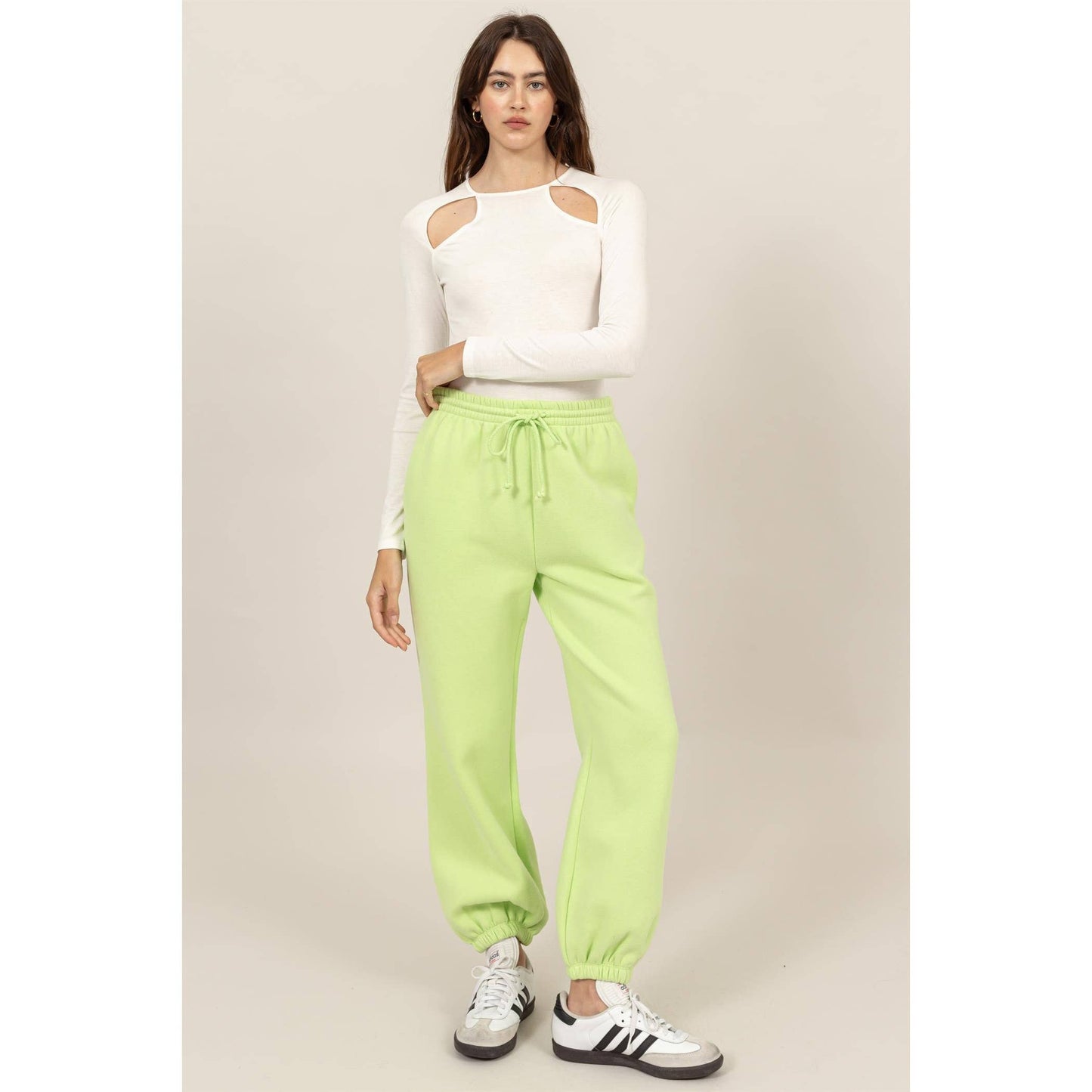 Lime French Terry Joggers