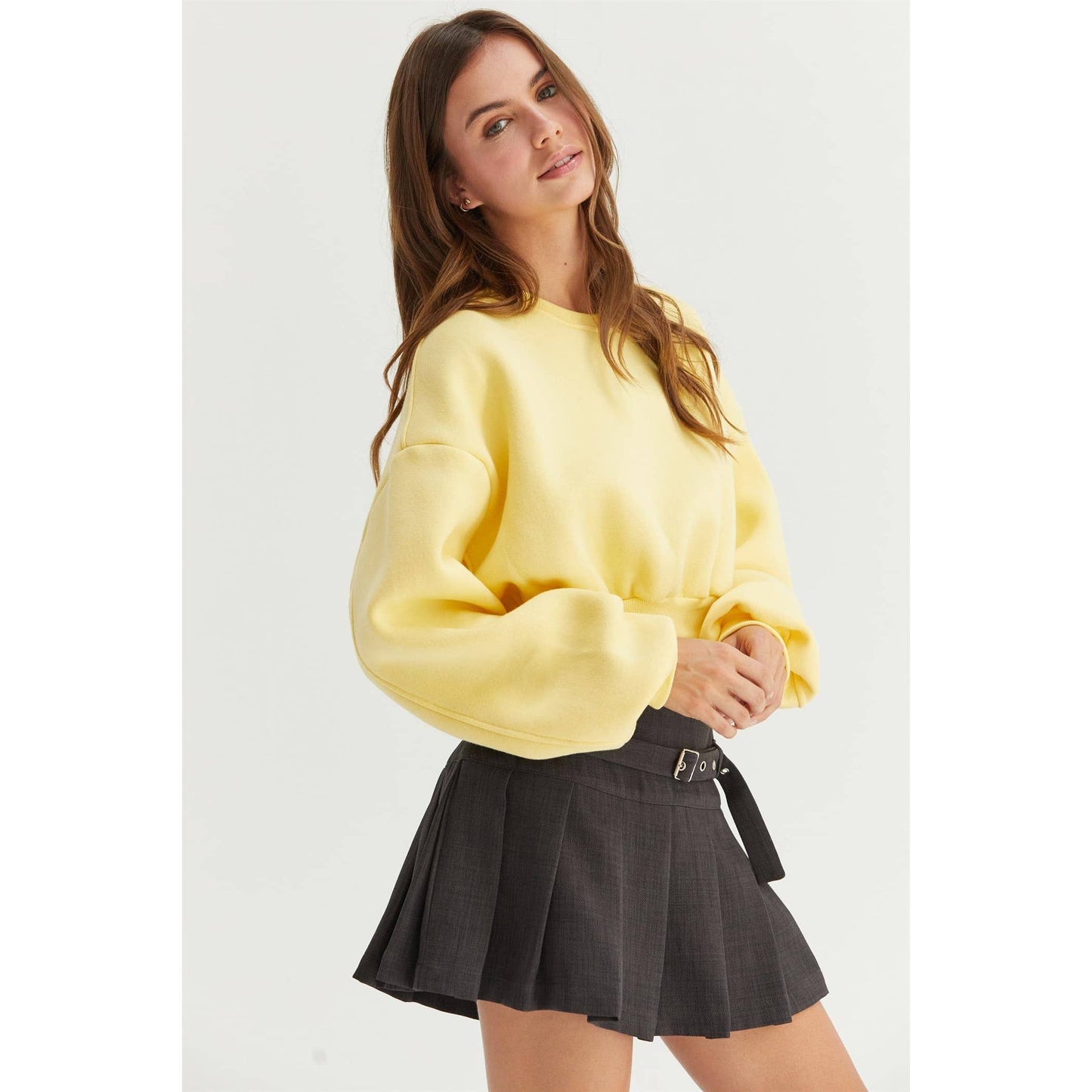 French Terry Cropped Sweatshirt