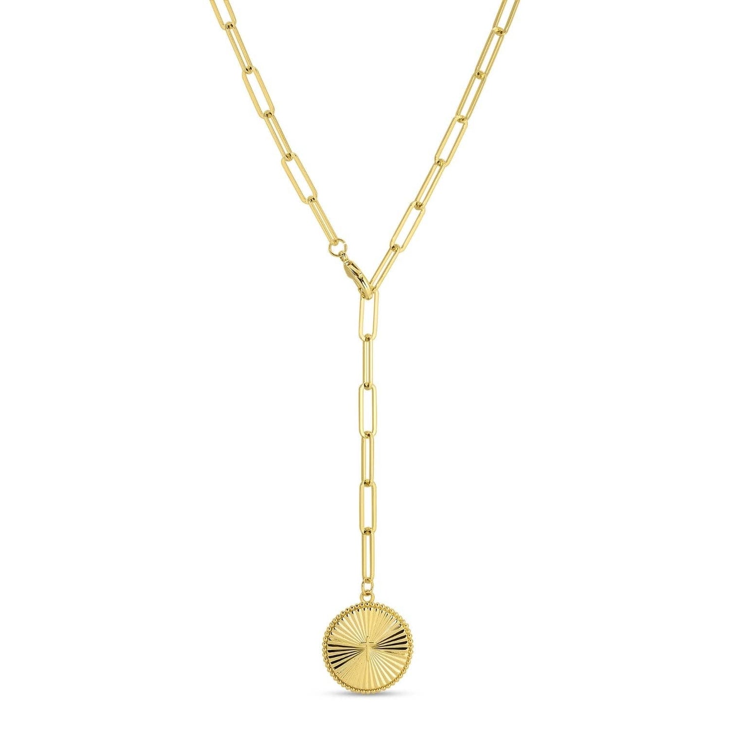 Adjustable Lariat Cross Accented Pendant Necklace