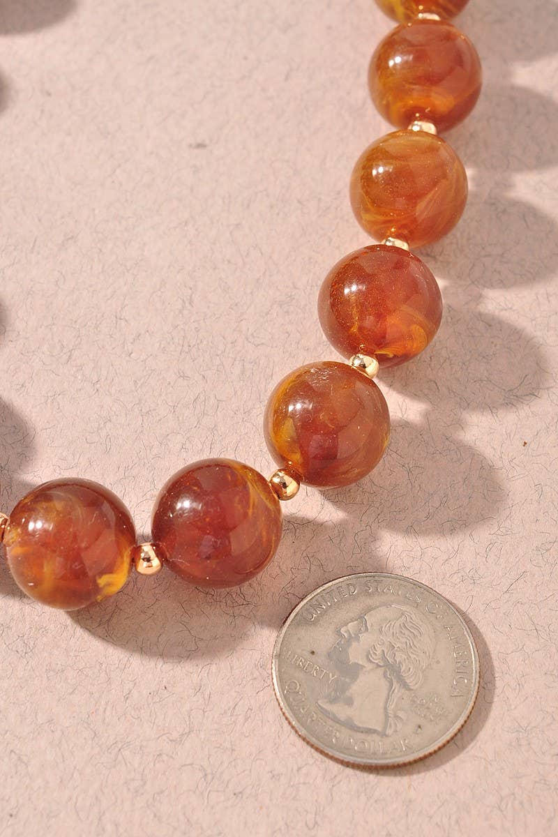 Resin Ball Bead Short Necklace