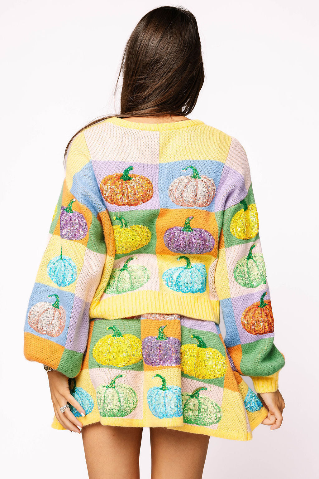 Pastel Colorblock Pumpkin Sweater