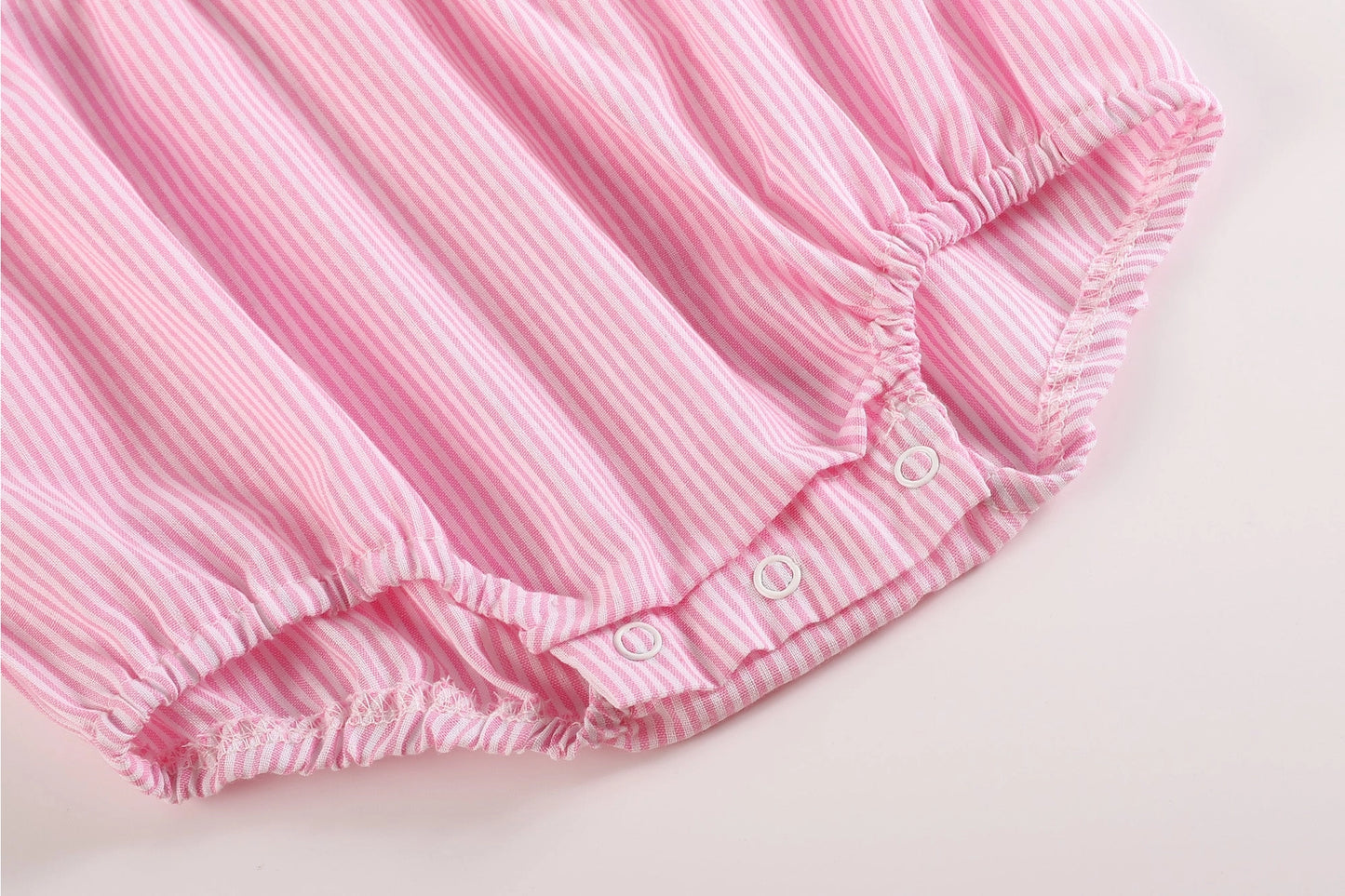 Pink Striped Little Sister Smocked Romper