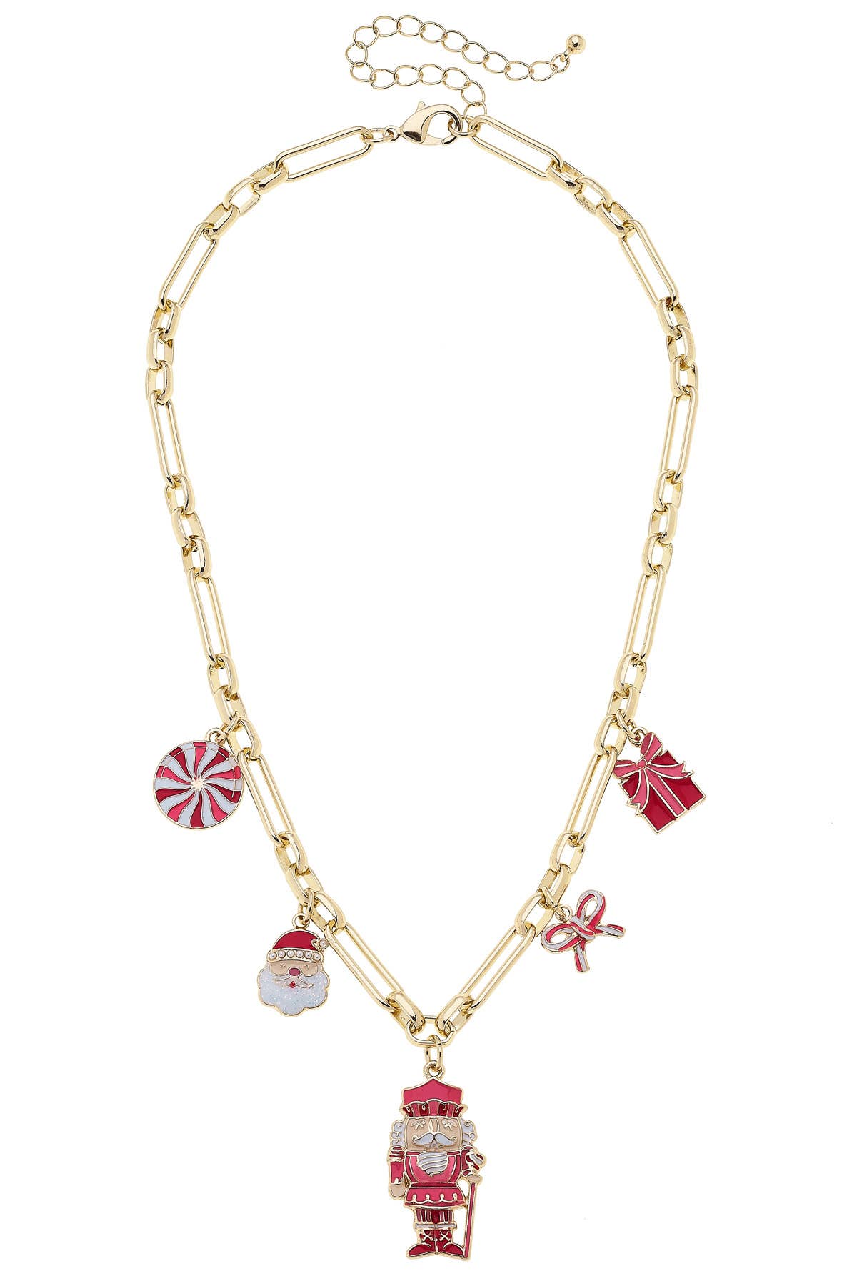 Christmas Cheer Enamel Charm Necklace