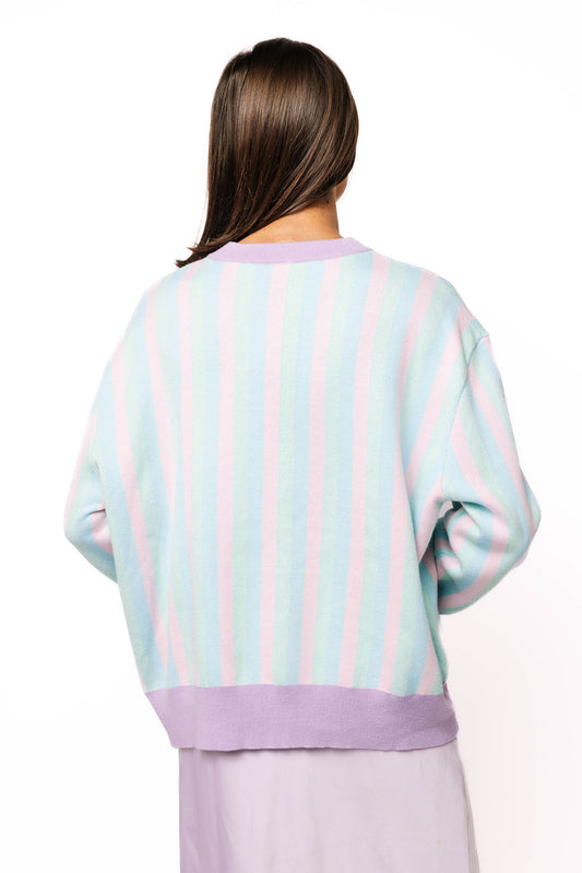 Pastel Striped Duck & Chicks Sweater