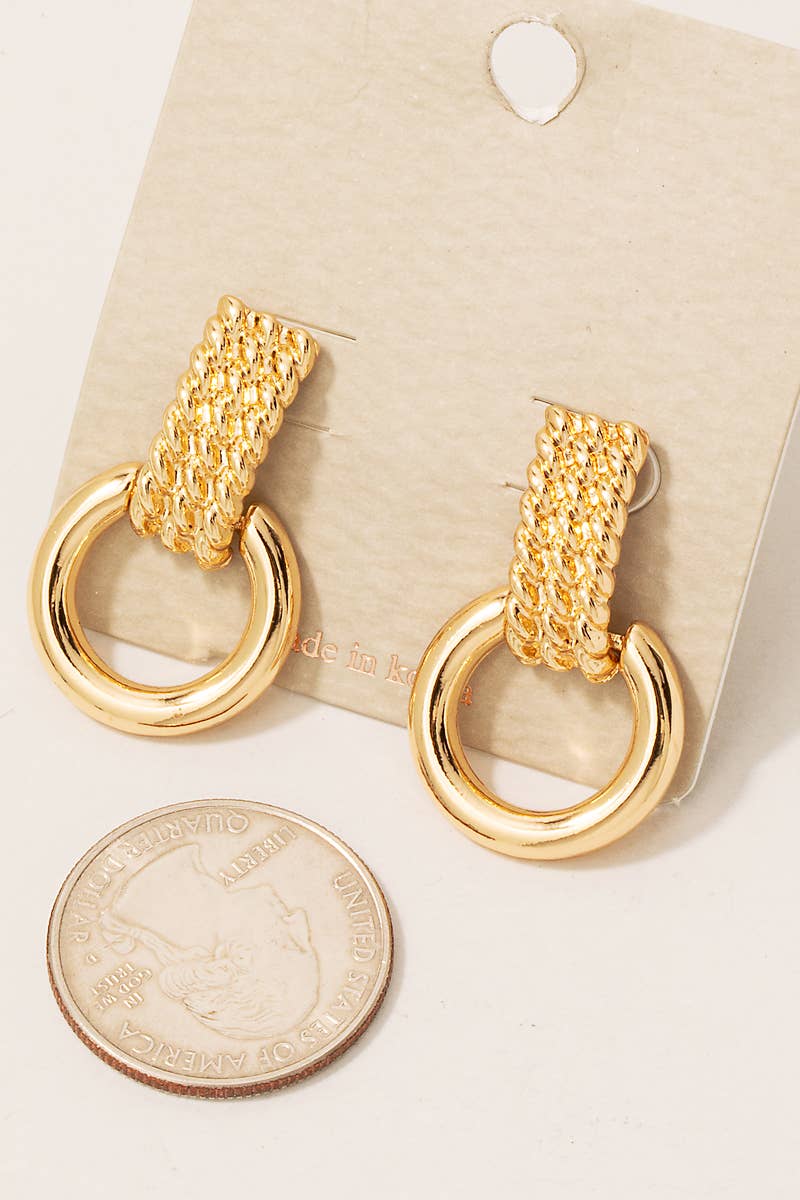 Metallic Braid And Hoop Dangle Earrings