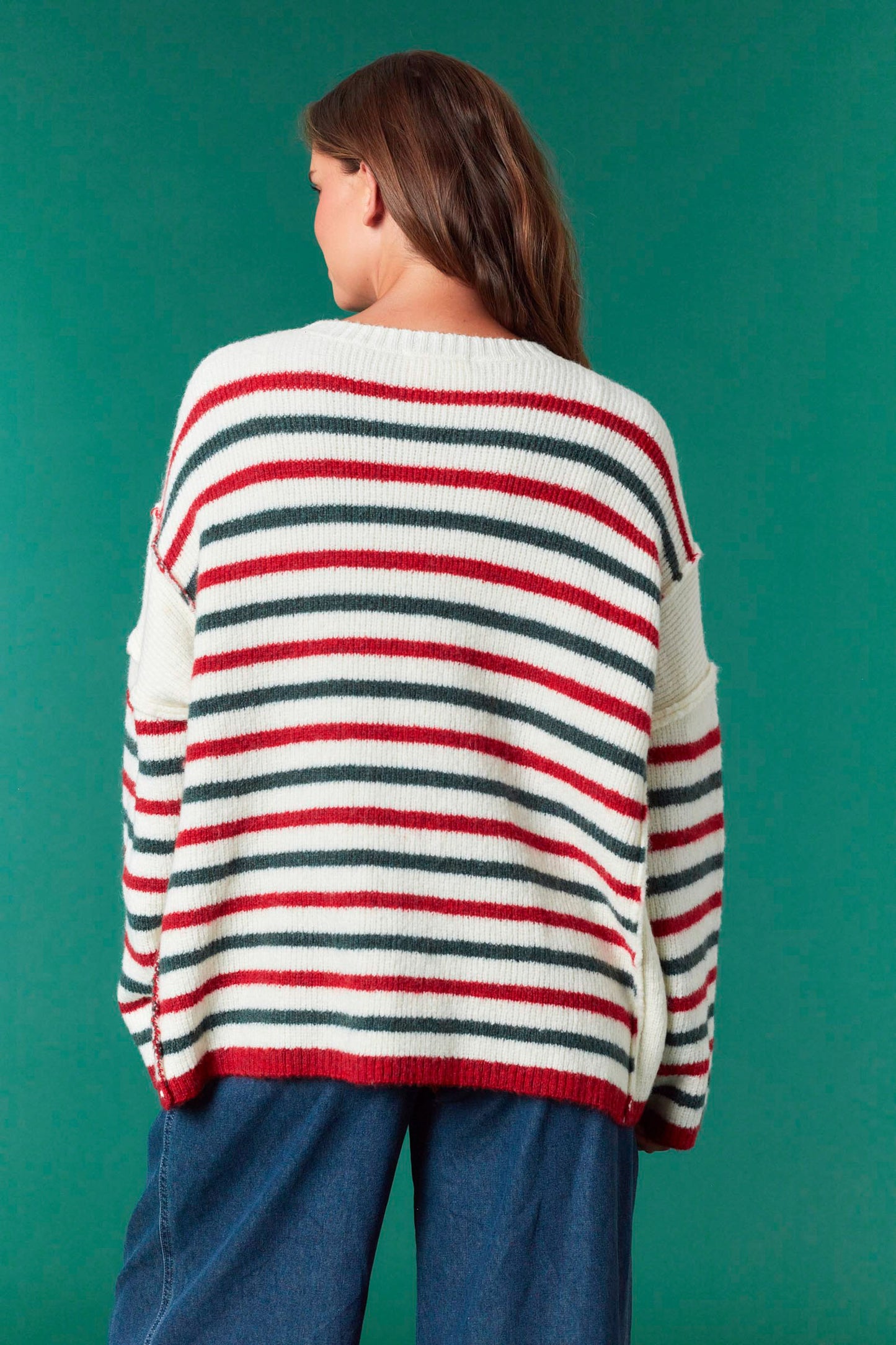 Classic Holiday Stripe Knit Sweater