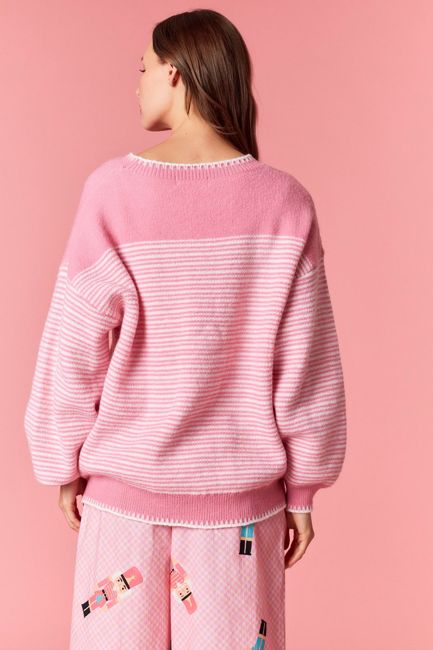 Pretty in Pink Nutcracker Sweater