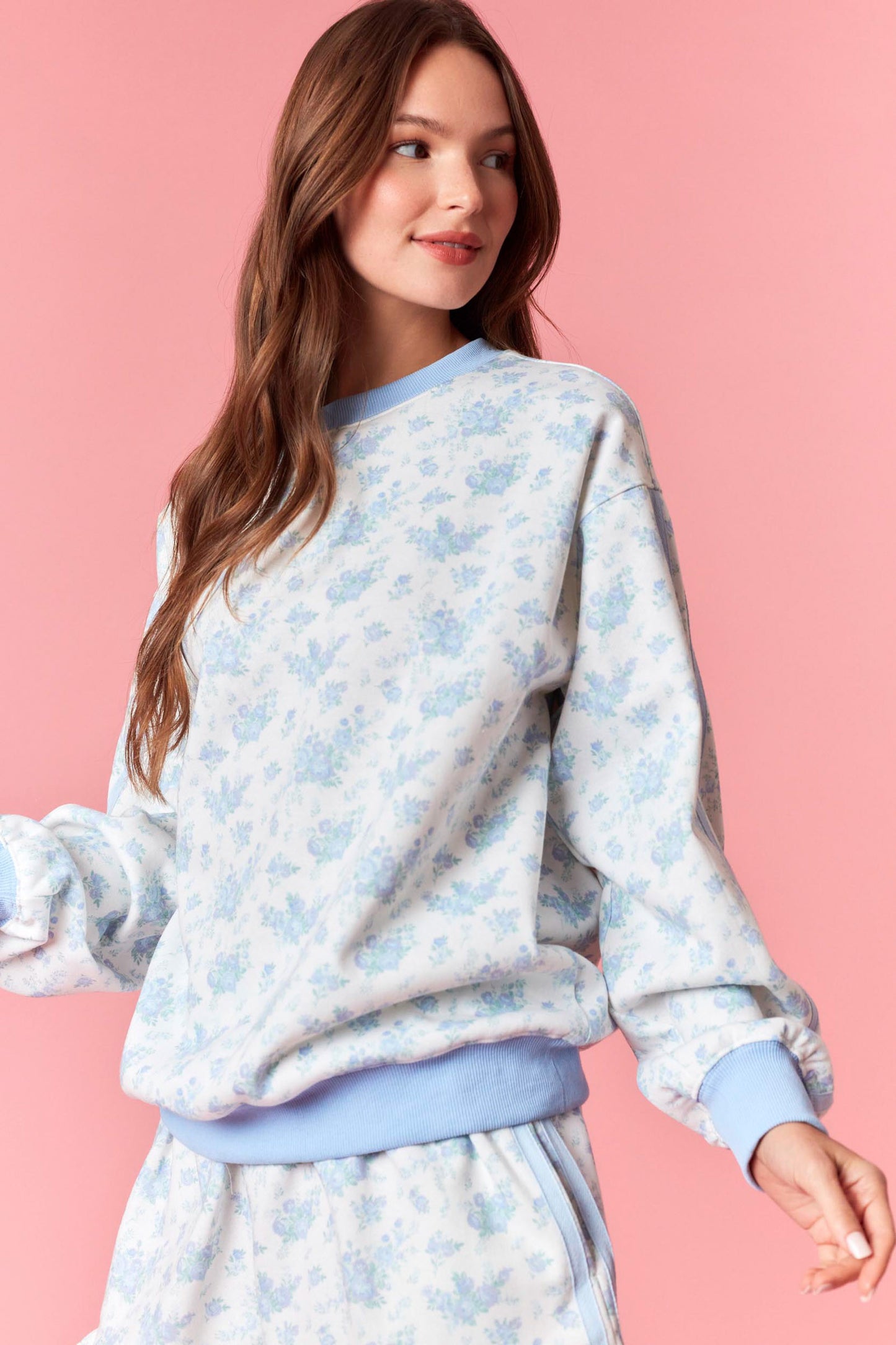 Soft Skies Floral Sweatshirt
