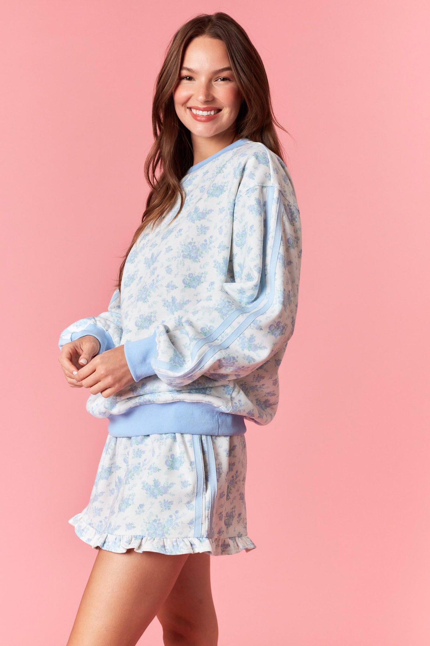 Soft Skies Floral Sweatshirt