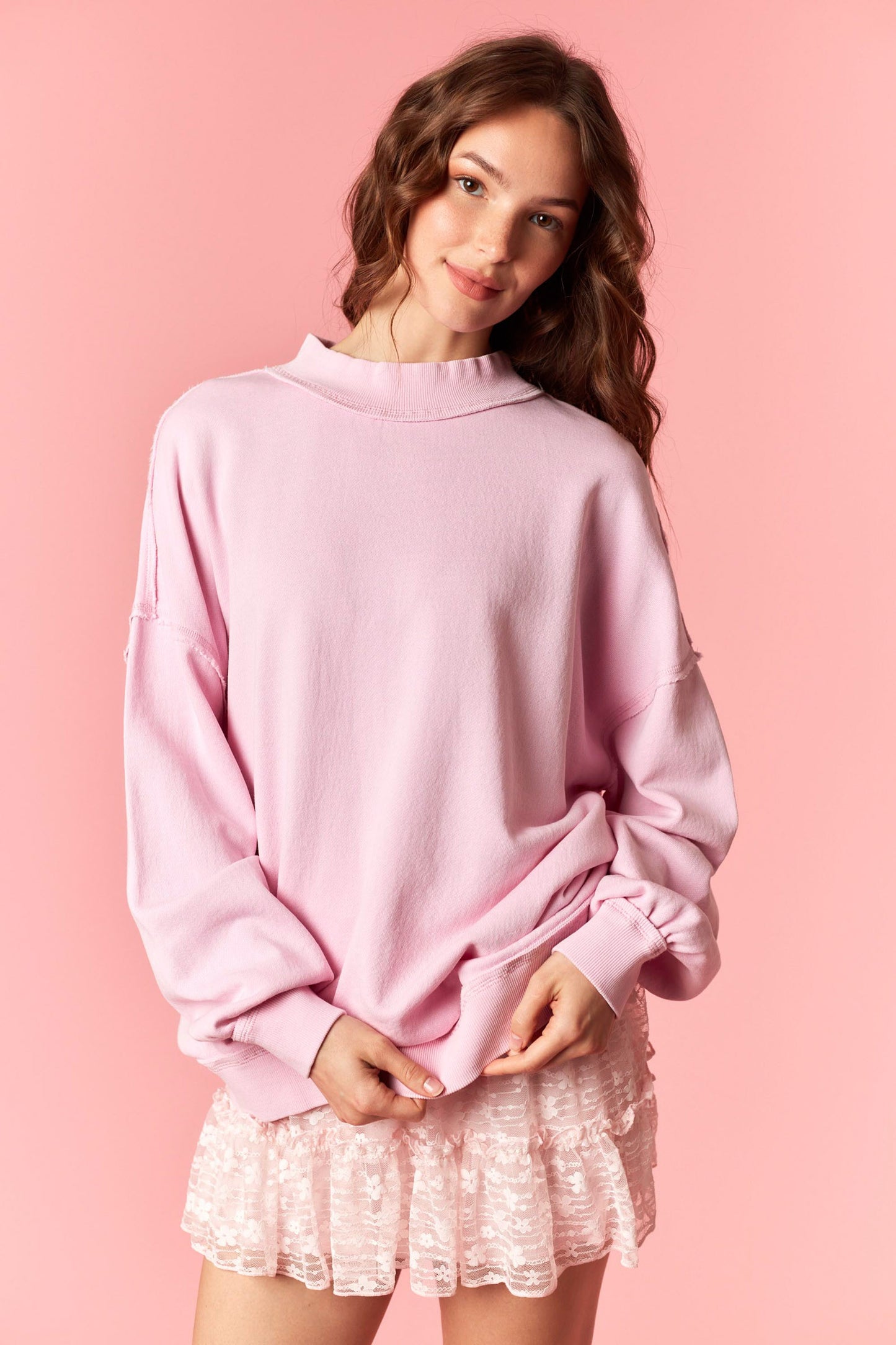 Sugar Cloud Mockneck Sweatshirt