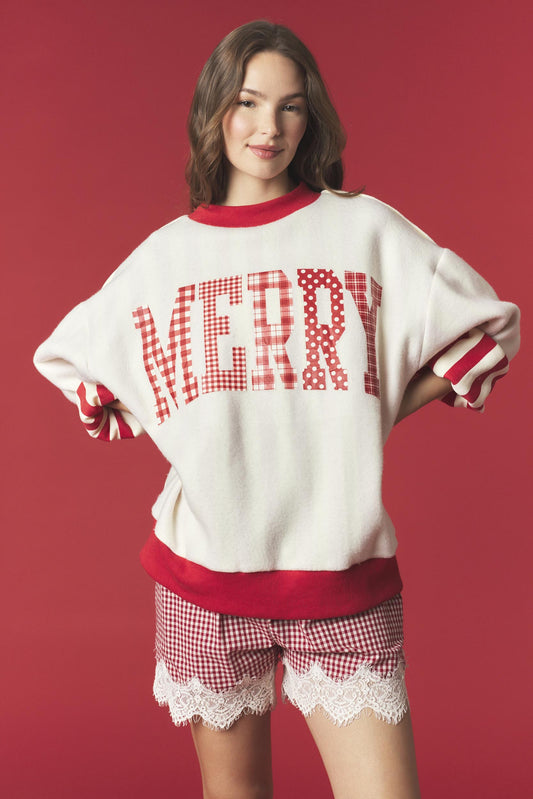 Merry & Stripe Reversible Sweatshirt