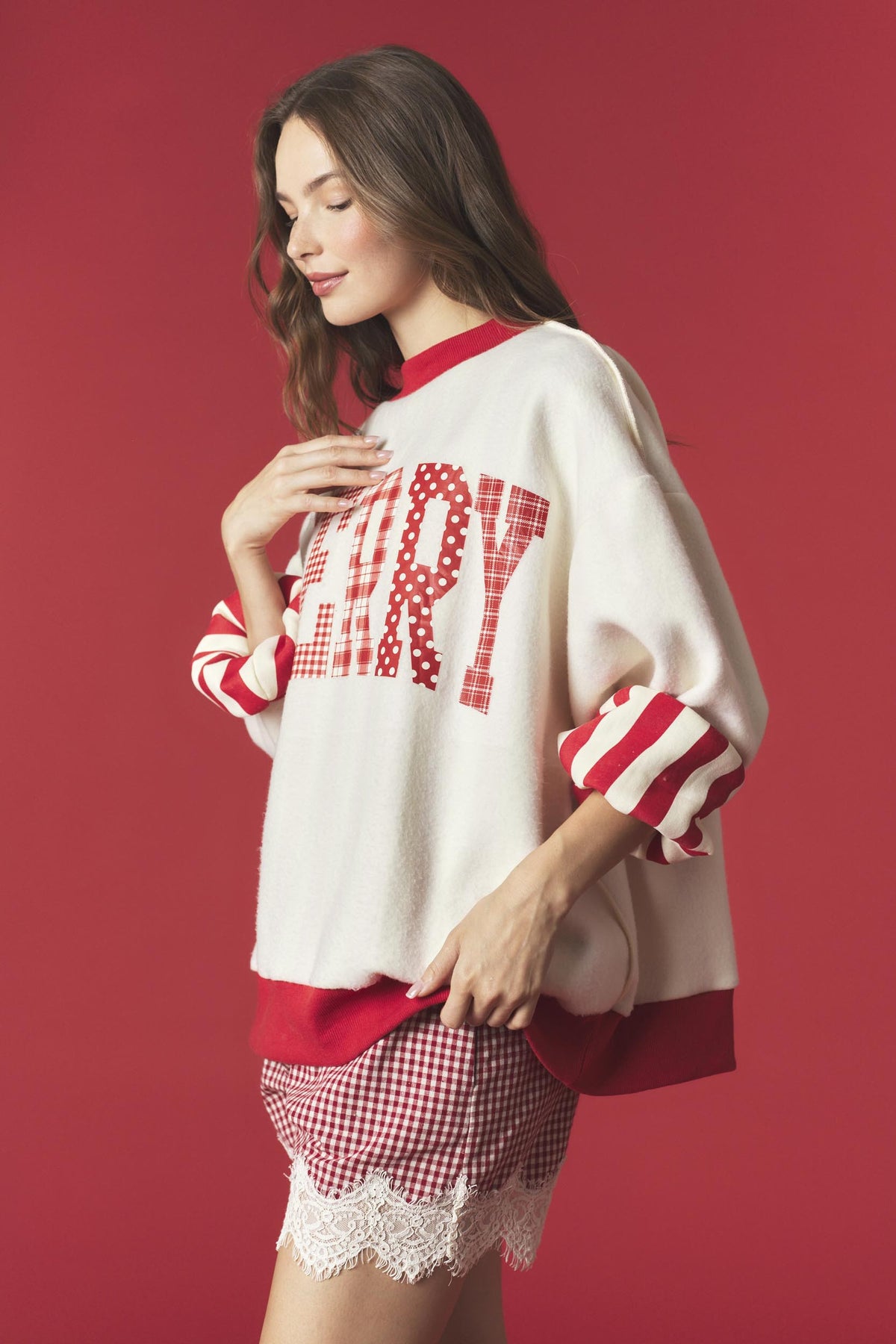 Merry & Stripe Reversible Sweatshirt