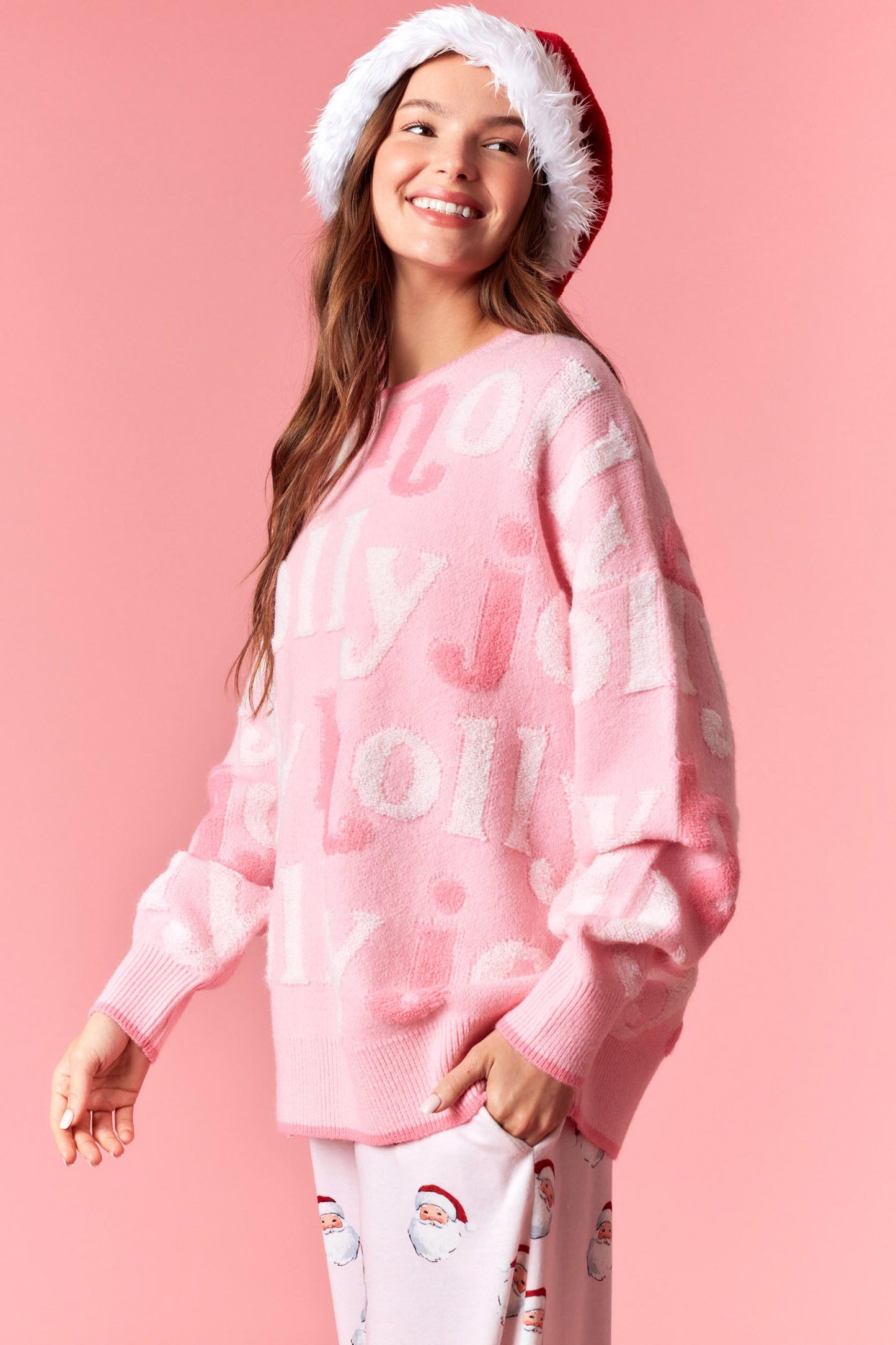 Candy Pink Holly Jolly Sweater