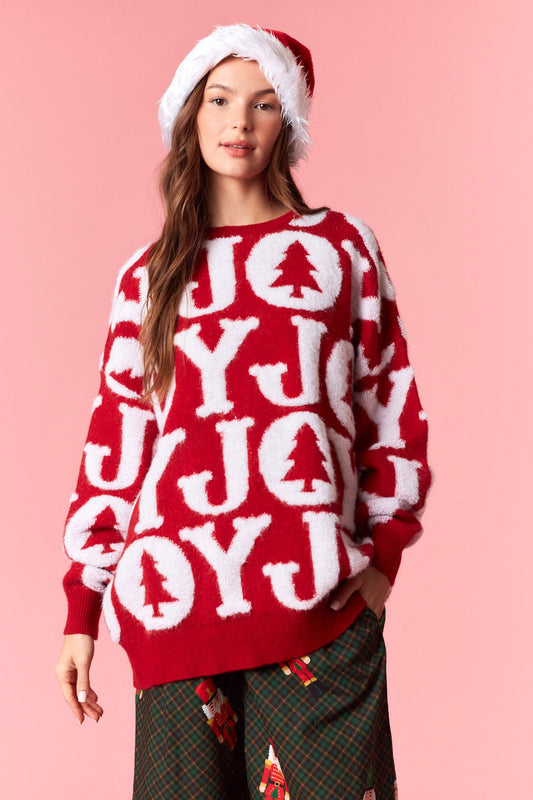 Holiday Red Joy Sweater