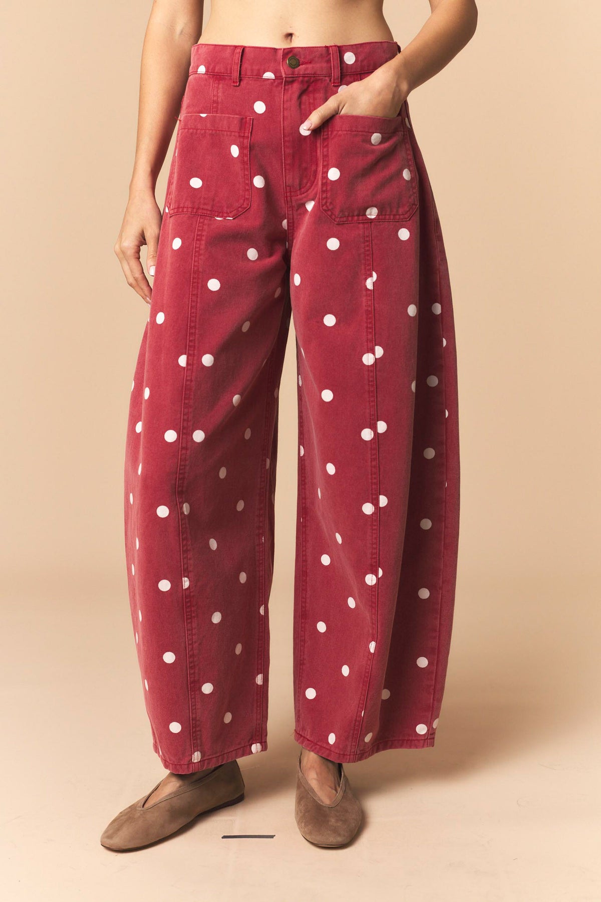 Dot Your Darling Barrel Jeans