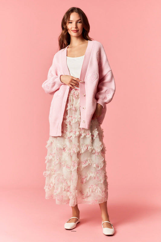 Sweetheart Knit Oversized Cardigan