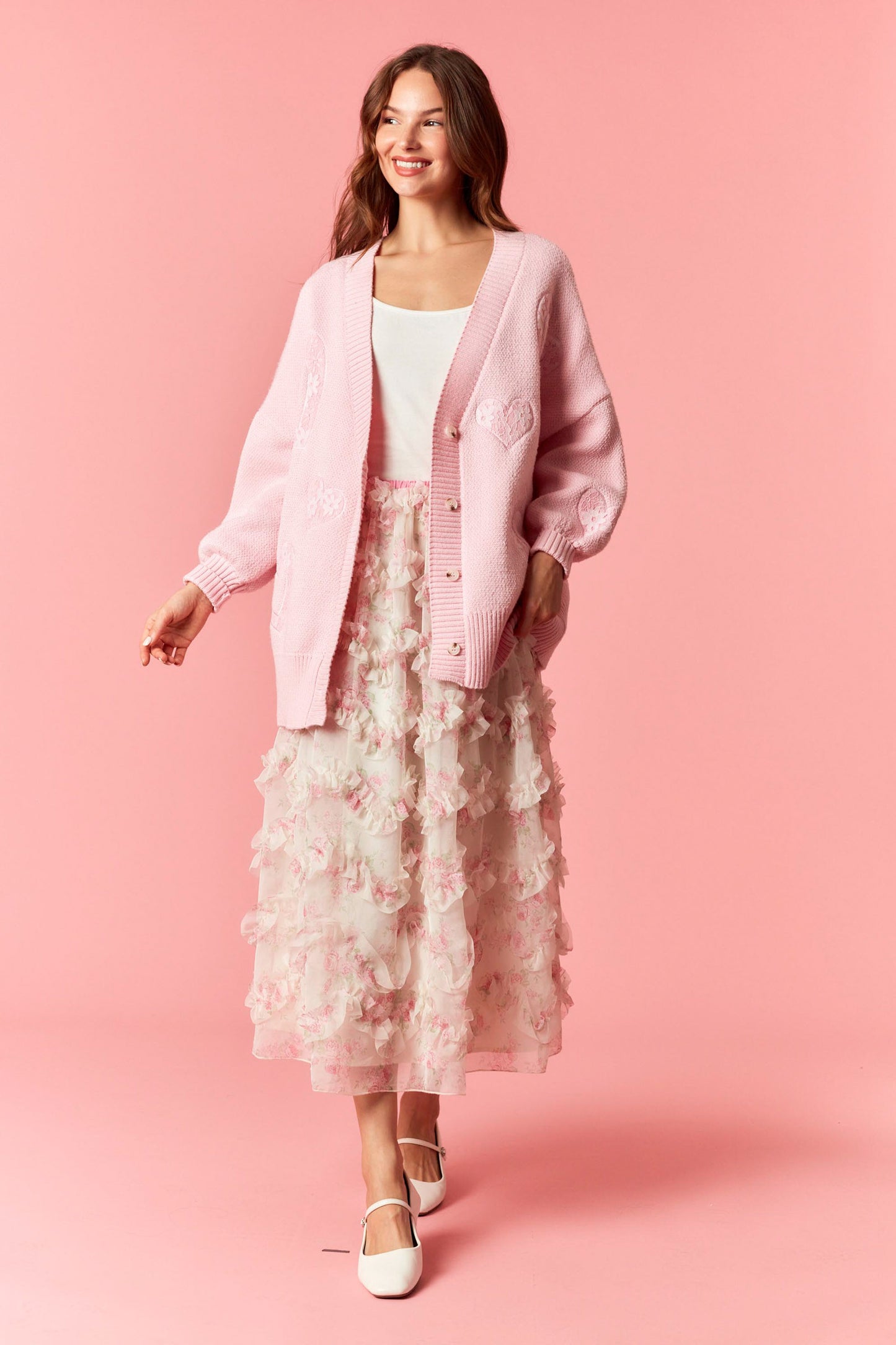 Sweetheart Knit Oversized Cardigan