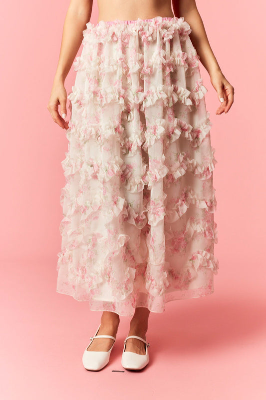 Romantic Strolls Organza Maxi Skirt