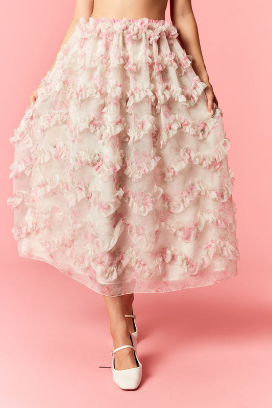 Romantic Strolls Organza Maxi Skirt
