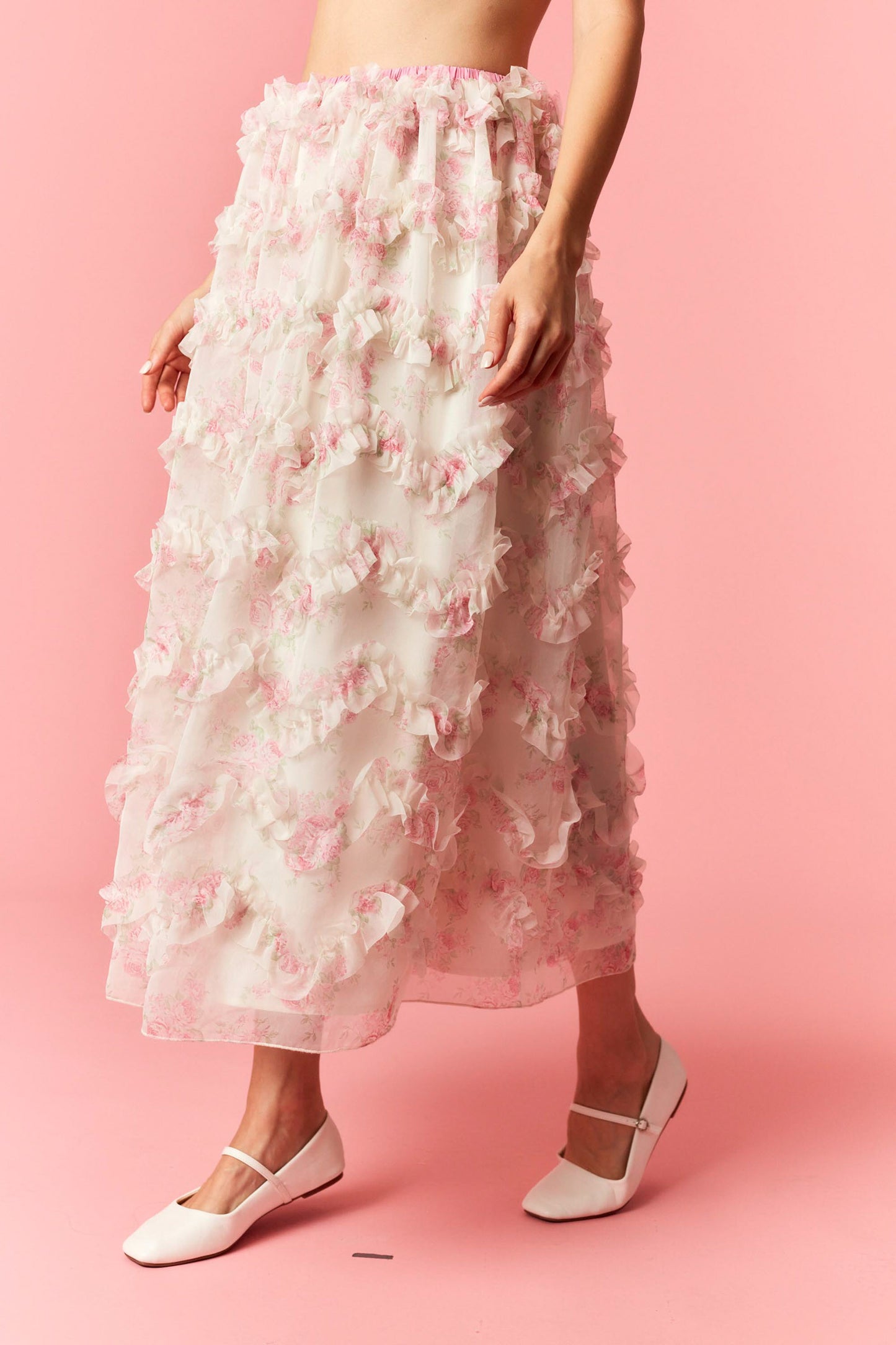 Romantic Strolls Organza Maxi Skirt