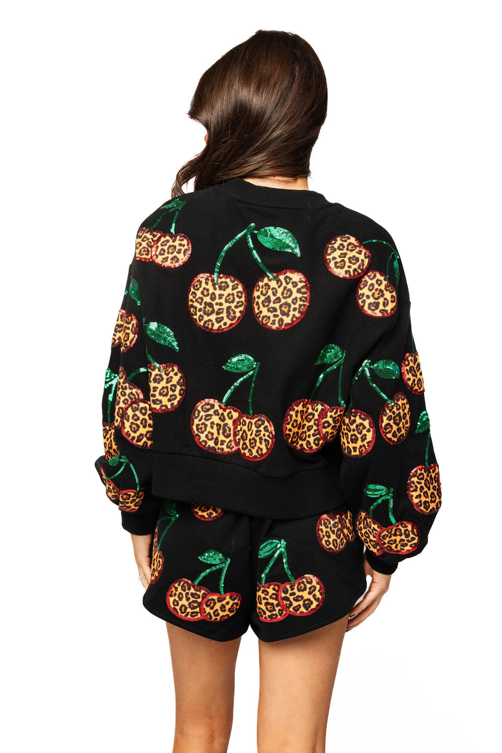 Black Leopard Cherry Sweatshirt
