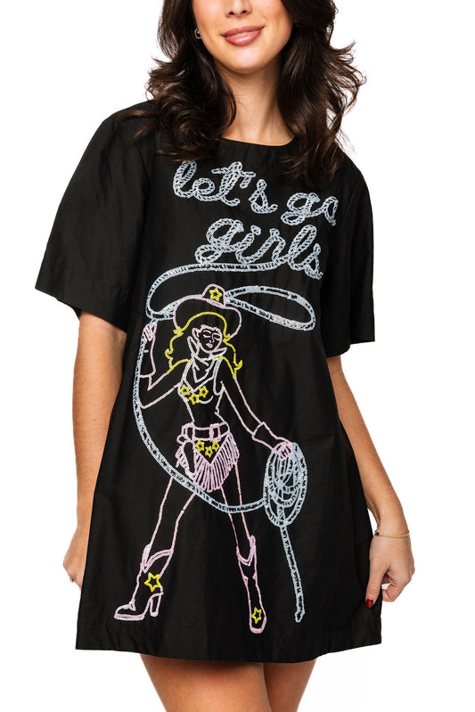 Let's Go Girls Cowgirl Cotton Dress